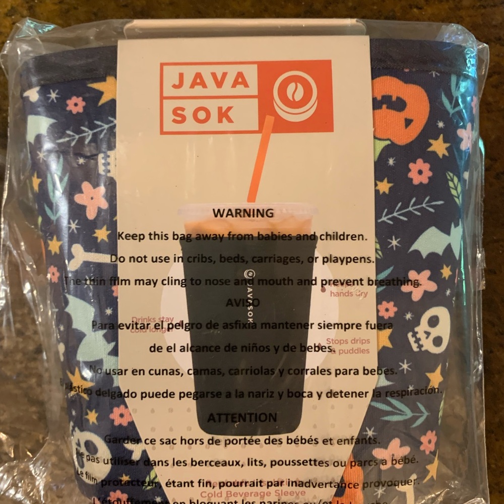 NEW IN PACKAGE…..JavaSok Cold Cup Sleeve…Halloween